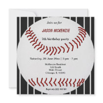Baseball Birthday Personalized Invitations