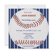 Baseball Birthday Custom Invite