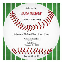 Baseball Birthday invitations