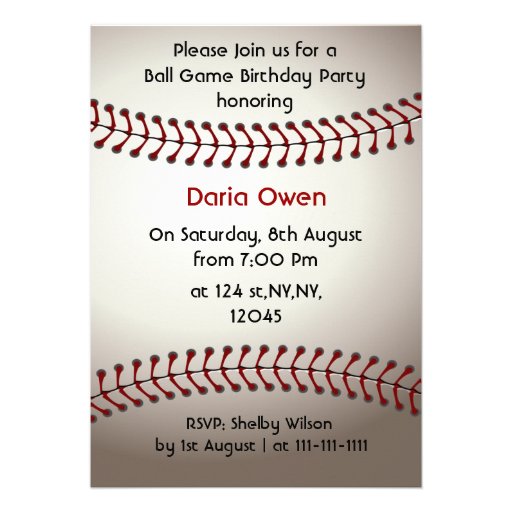 Baseball Birthday Party Invitation
