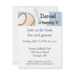 Baseball Birthday Party Invitations  4.25" x 5.5" invitations