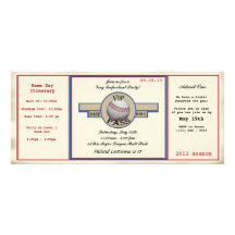 Baseball Birthday Party Pass Personalized Invites