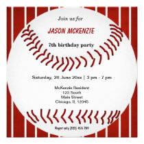 Baseball Birthday invitations