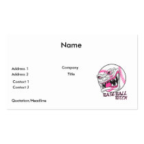 baseball bitch girl baseball player fan design business card template
