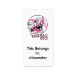 baseball bitch girl baseball player fan design custom address label