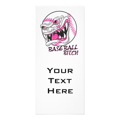 baseball bitch girl baseball player fan design rack cards by sports_shop