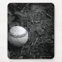 Baseball Black and White Mousepad