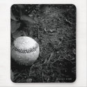 Baseball Black and White Mousepad
