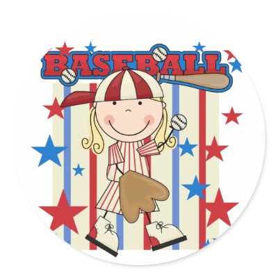 BASEBALL - Blond Girl T-shirts and Gifts Sticker by toddlersplace