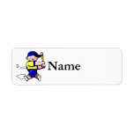 Baseball boy swing custom return address label