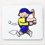 Baseball boy swing mouse pad
