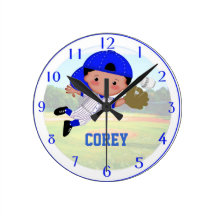 Baseball Boy Wall Clock