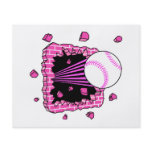 baseball breaking through brick wal pink girls personalized flyer