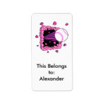 baseball breaking through brick wal pink girls custom address label