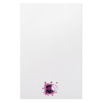 baseball breaking through brick wal pink girls customized stationery