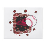 baseball breaking through brick wall flyer design