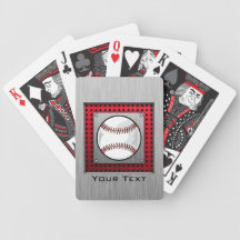 Baseball; Brushed Aluminum look Poker Cards