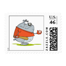 baseball bulldog postage stamp