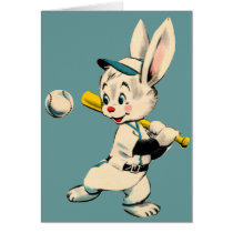 Baseball Bunny In Blue Cards