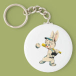 Baseball Bunny In Blue Keychains
