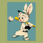 Baseball Bunny In Blue Posters