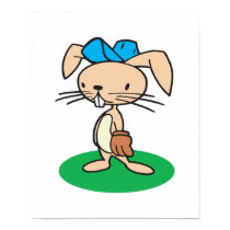 baseball bunny rabbit posters