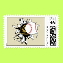 Baseball burst postage stamp by sports_tshirts Baseball burst postage stamp
