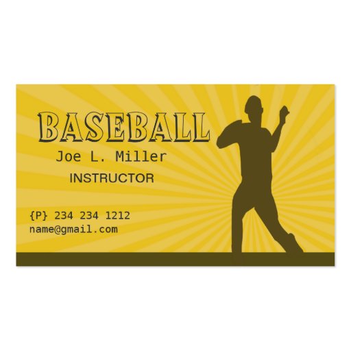 Baseball Business Card (front side)