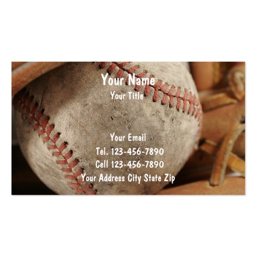 Baseball Business Cards (front side)