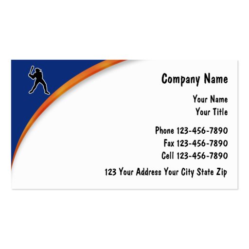 Baseball Business Cards (front side)