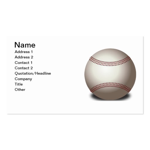 Baseball Business Cards