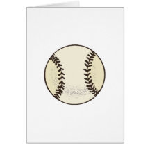 Baseball BW Greeting Cards