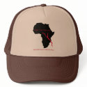 Baseball Cap Africa Map- Blood hats by SkateBoarders4Africa Baseball Cap Africa Map- Blood hats