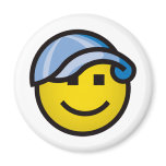Baseball Cap Smilie - Blue Magnets