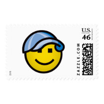 Baseball Cap Smilie - Blue postage