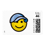 Baseball Cap Smilie - Blue Stamp