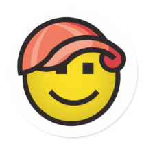 Baseball Cap Smilie - Red stickers