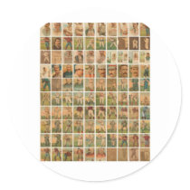 Baseball Cards, vintage Round Sticker