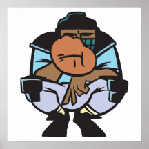 baseball catcher crouching print