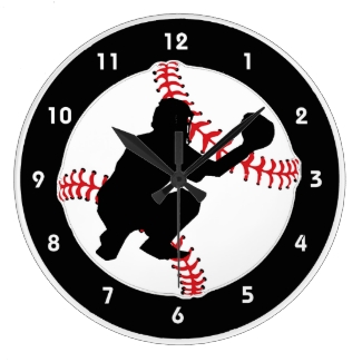 Baseball Catcher Design Wall Clock