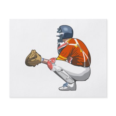 baseball catcher realistic vector illustration flyer design by sports_shop