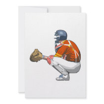 baseball catcher realistic vector illustration invitation