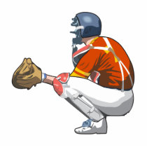 baseball catcher realistic vector illustration acrylic cut out