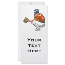 baseball catcher realistic vector illustration full color rack card