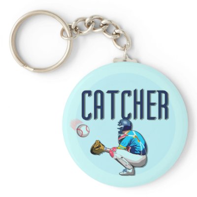 Baseball Catcher T-shirts and Gifts Keychains by sport_shop