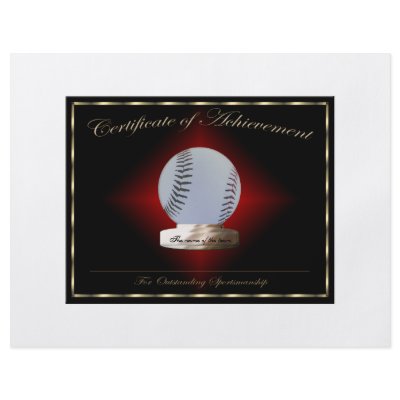 Baseball Certificate of Achievement Flyer Design by Firecrackinmama