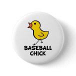 Baseball Chick Button