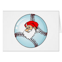 Baseball Christmas Santa Claus Cards
