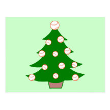 Baseball Christmas Tree Postcards