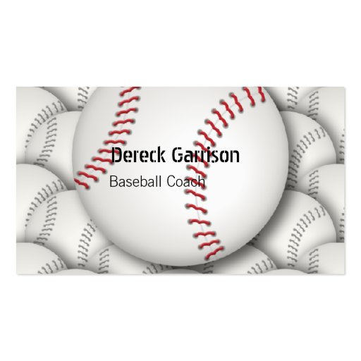 Baseball Coach Business Card (front side)